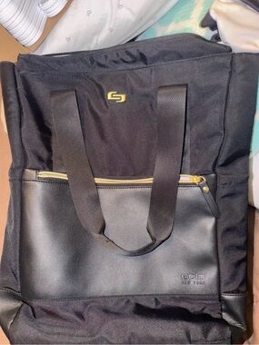 Black Laptop Tote Bag with Zip Pocket